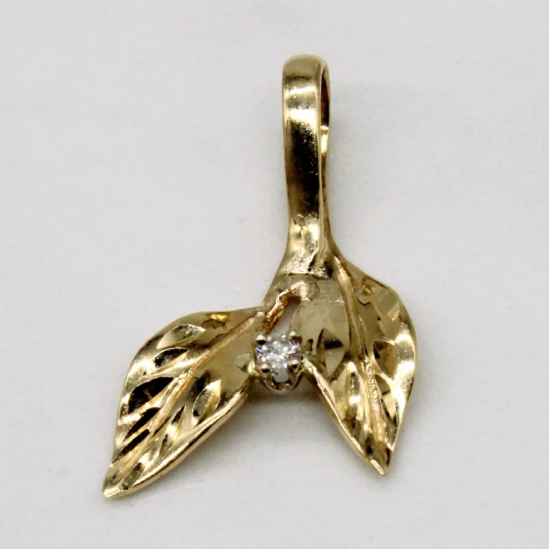 men’s black onyx bracelet Diamond Leaf Pendant | 0.03ct |