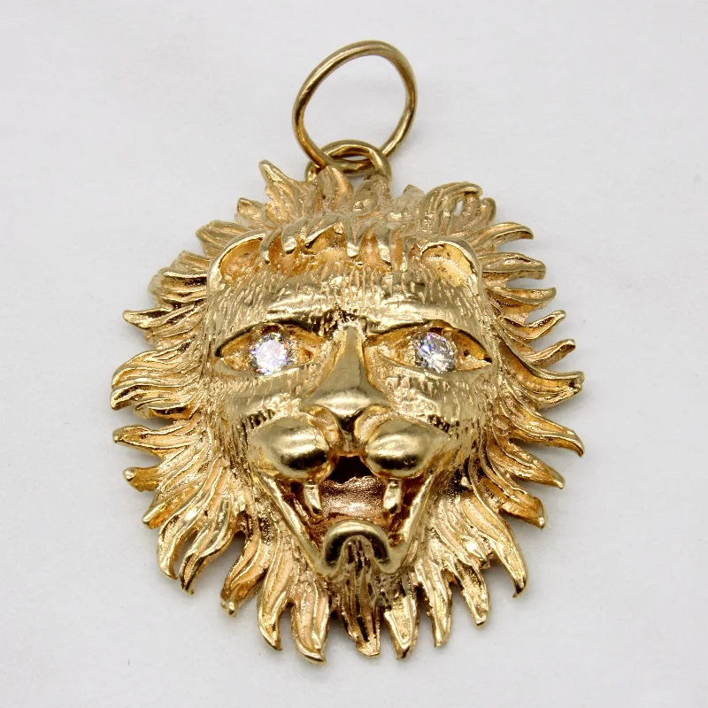 rose gold snake chain bracelet Diamond Lion Head Pendant | 0.25ctw |