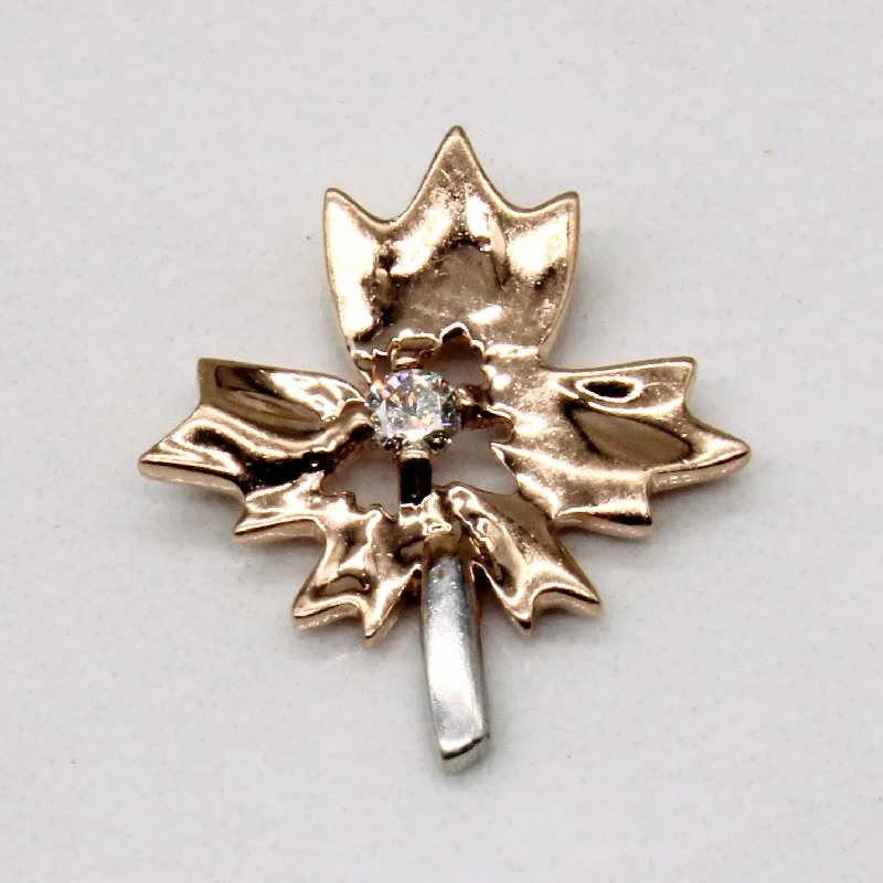 dainty sapphire gemstone bracelet Diamond Maple Leaf Pendant | 0.05ct |