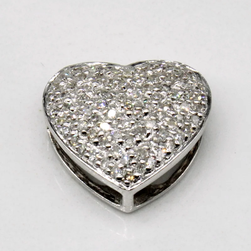 personalized couples necklace gold Diamond Pave Heart Pendant | 0.16ctw |