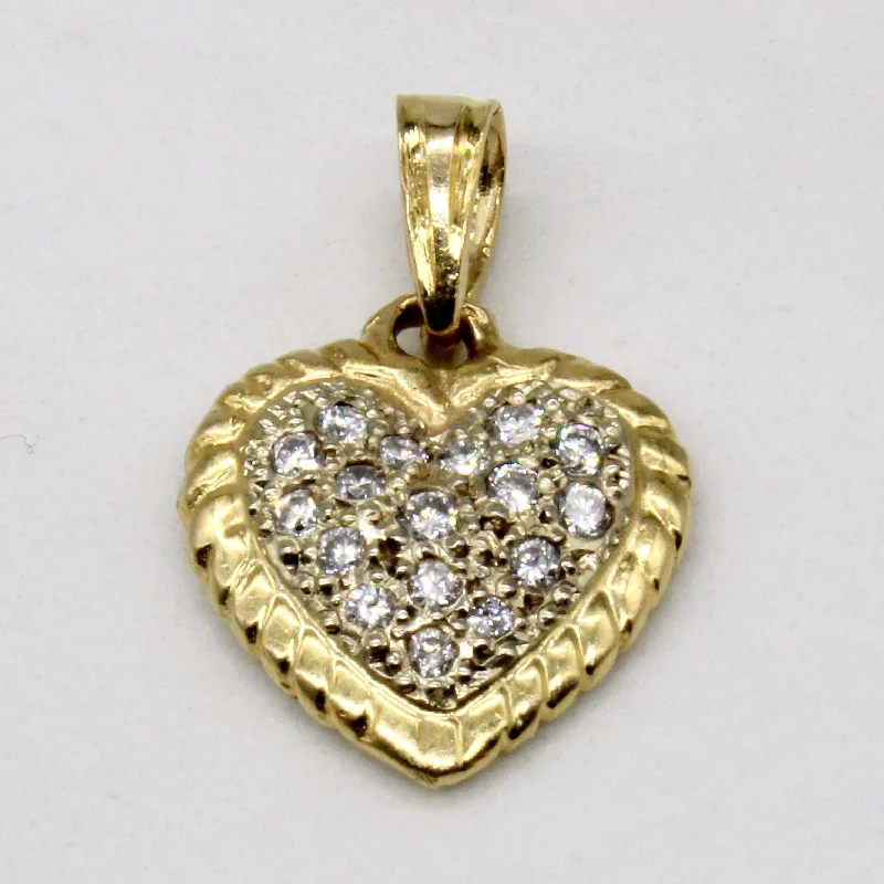 wedding anniversary diamond ring Diamond Pave Heart Pendant | 0.25ctw |