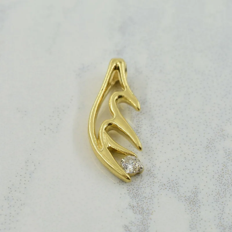 gold initial bracelet personalized Single Stone Diamond Pendant | 0.04ct |