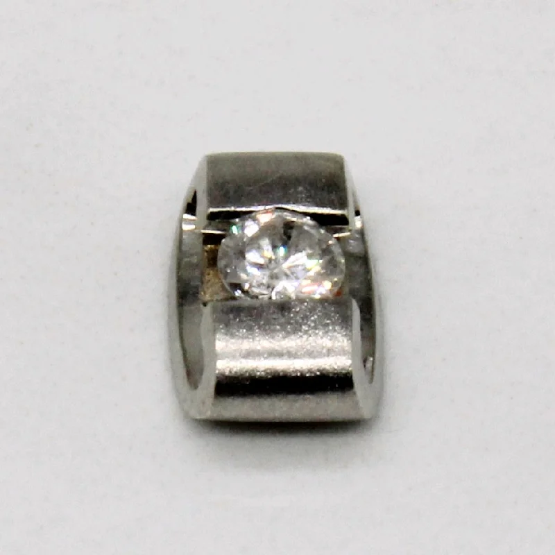 modern geometric silver ring Solitaire Diamond Pendant | 0.15ct |