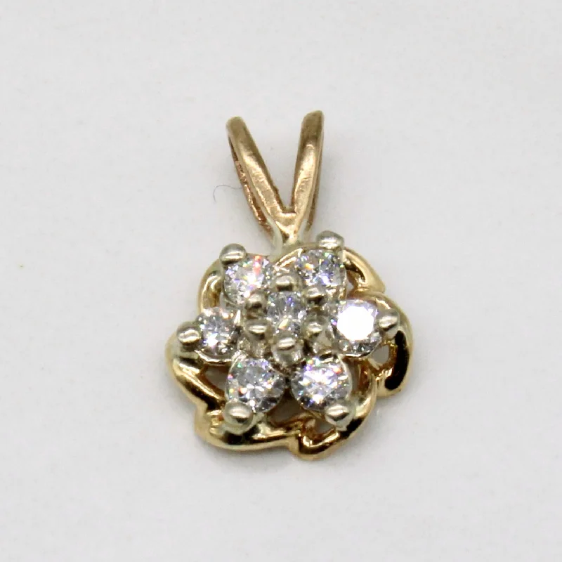 minimalist rose gold bracelet Diamond Cluster Set Pendant | 0.21ctw |