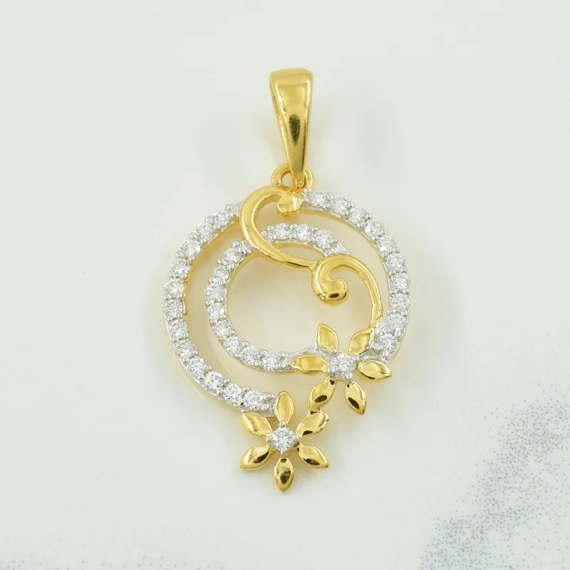 handcrafted braided silver bracelet Diamond Floral Pendant | 0.22ctw |