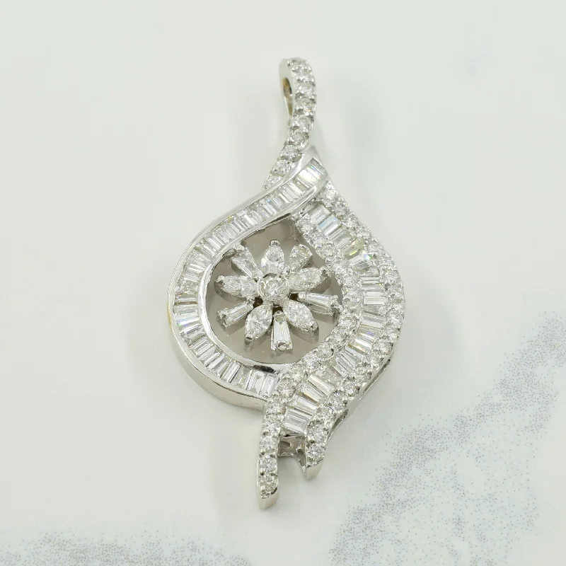 diamond halo pendant necklace Diamond Bypass Pendant | 1.50ctw |