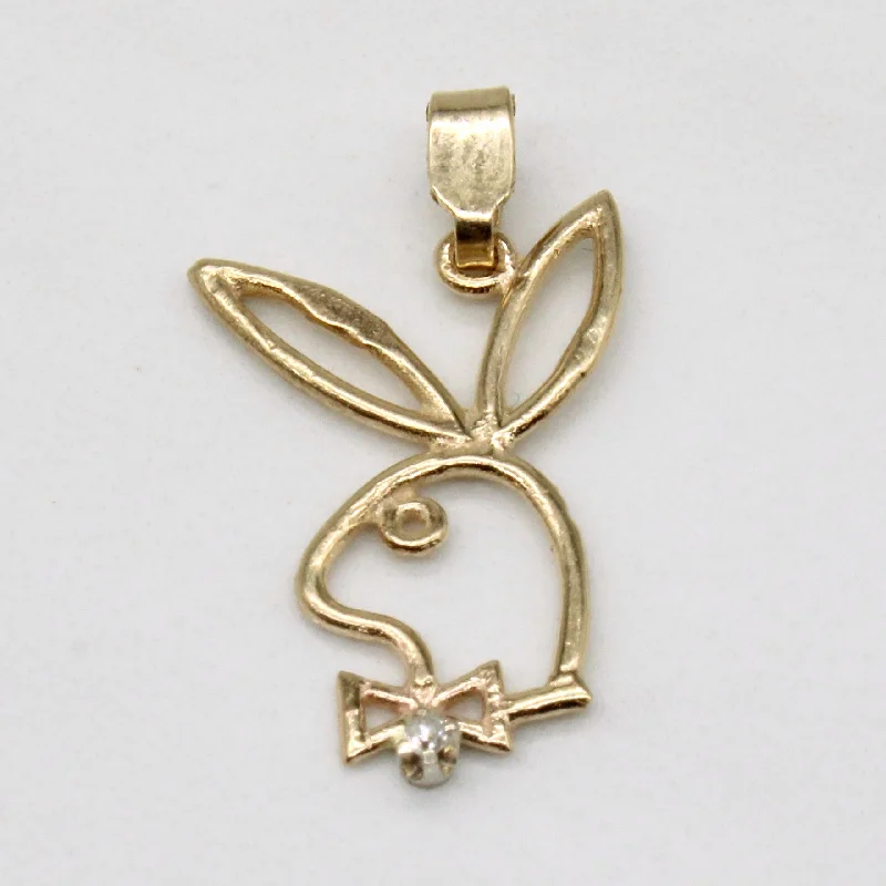 gold-plated chain necklace with charms Diamond Playboy Bunny Pendant | 0.01ct |