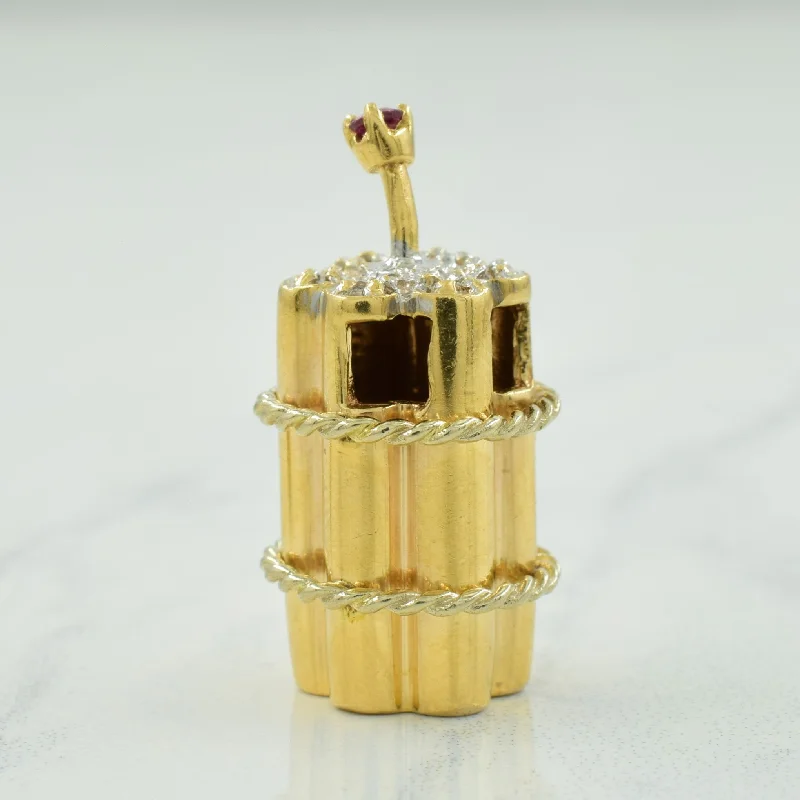 emerald-cut aquamarine necklace Diamond & Ruby Pendant | 0.06ctw, 0.04ct |