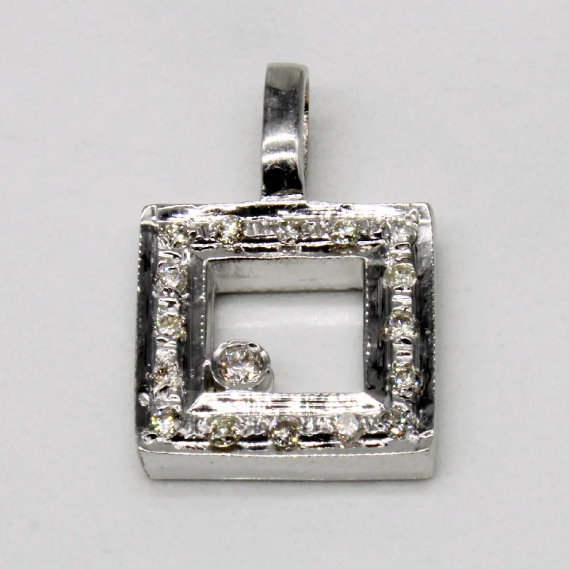 minimalist cubic zirconia earrings Diamond Square Pendant | 0.22ctw |