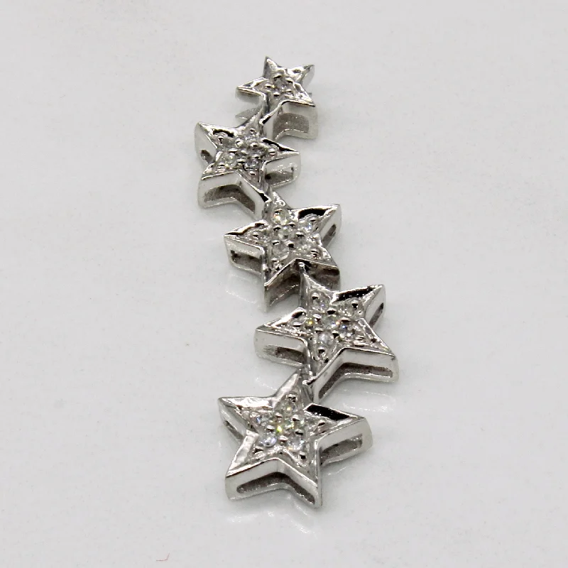 rose gold bezel ring Diamond Star Drop Pendant | 0.05ctw |