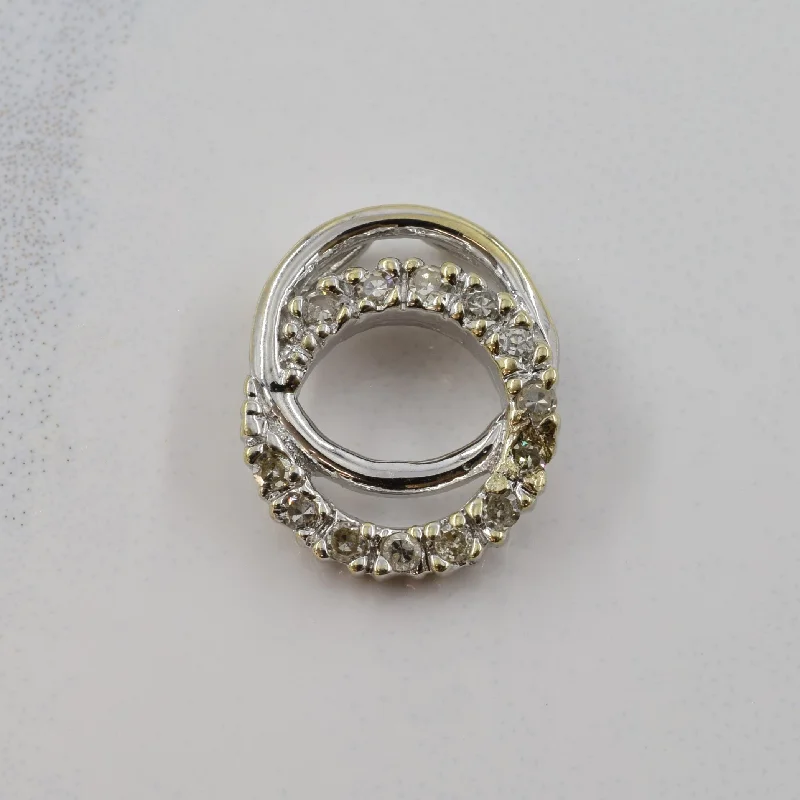 personalized hand-stamped bar ring Double Loop Diamond Pendant | 0.13ctw |
