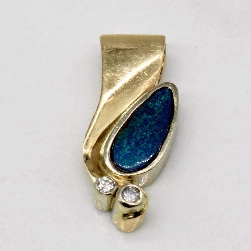 minimalist black diamond studs Doublet Opal & Diamond Pendant | 0.40ct, 0.03ctw |