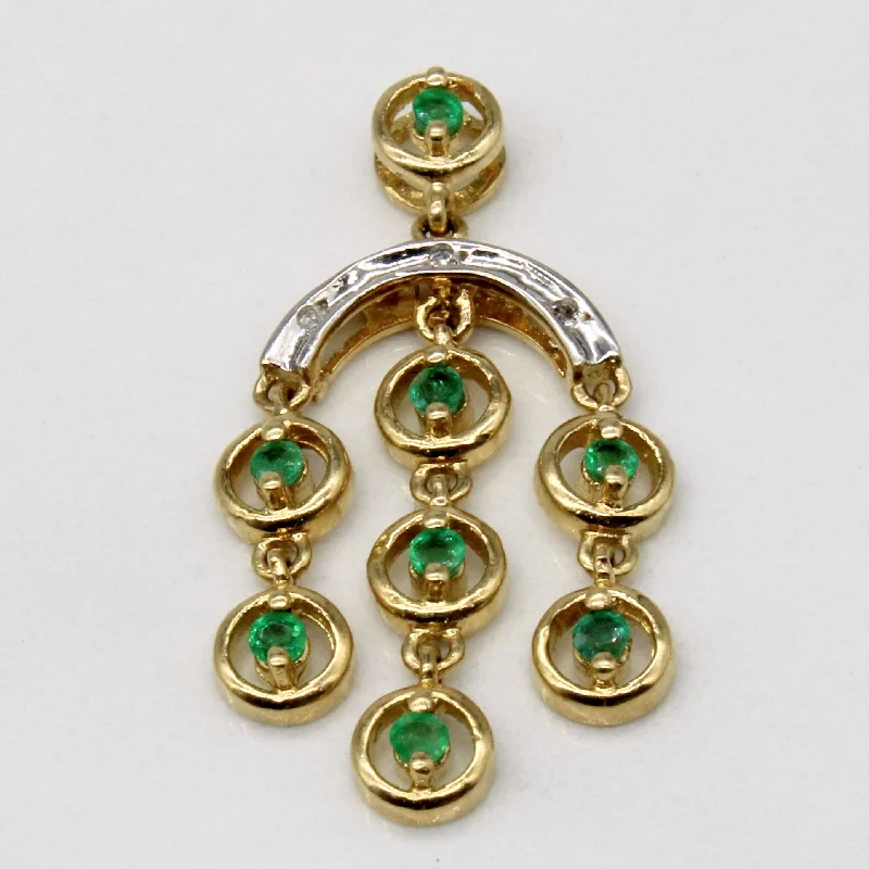 cubic zirconia eternity necklace Emerald & Diamond Drop Pendant | 0.14ctw, 0.02ctw |