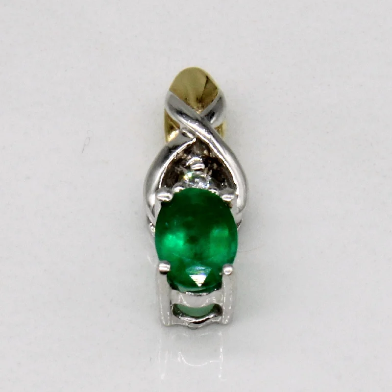 bohemian anklet with shells Emerald & Diamond 14k Pendant | 0.40ct |