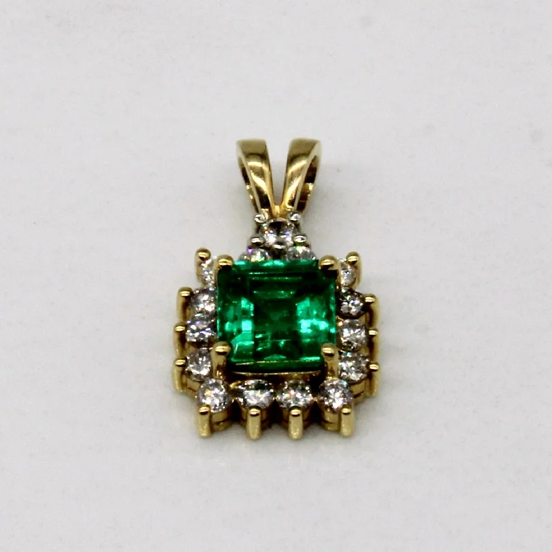 Emerald & Diamond Pendant | 1.02ct, 0.40ctw |