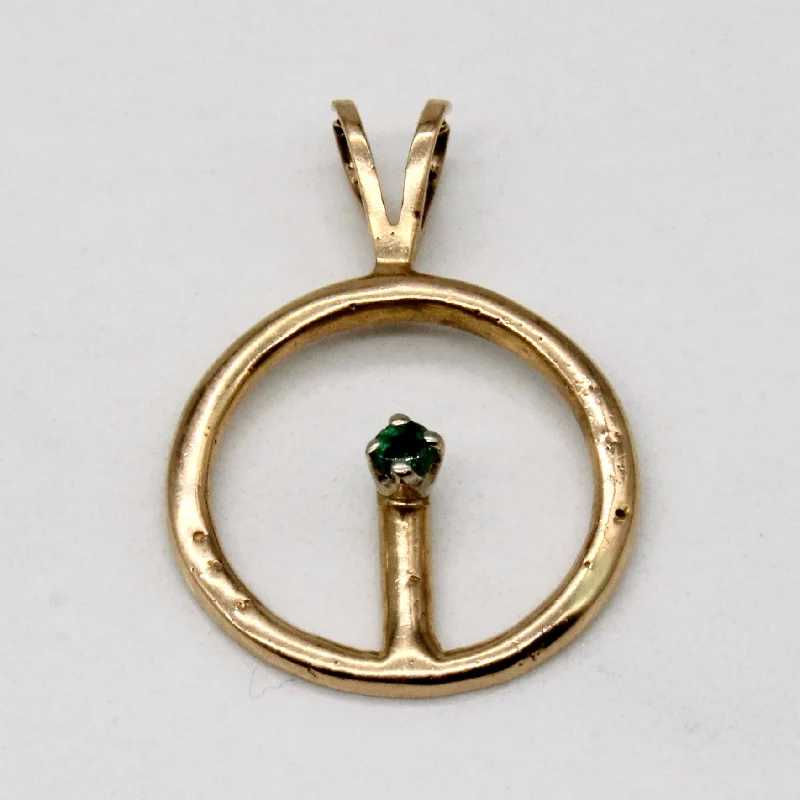 vintage locket necklace gold Emerald Pendant | 0.02ct |
