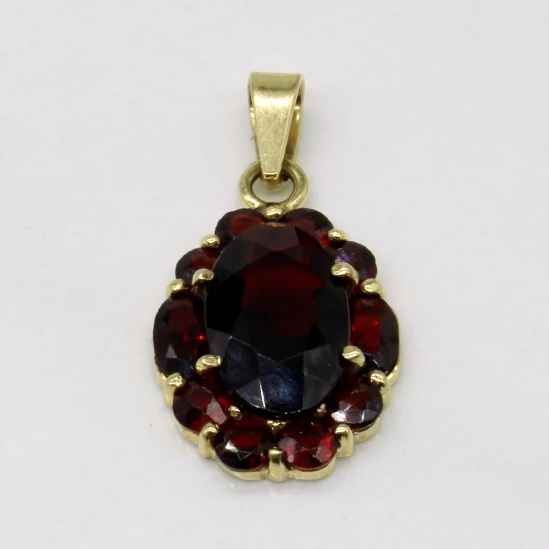 large vintage statement necklace Garnet Pendant | 3.00ctw |