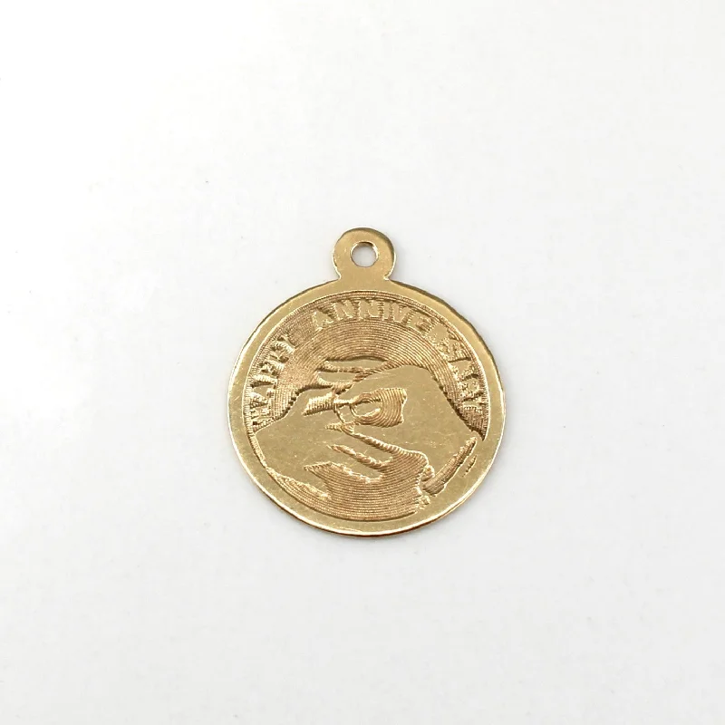 thin silver chain necklace Gold Anniversary Wish Charm
