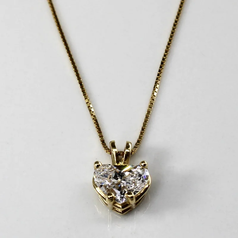 personalized family tree necklace GIA Certified Heart Cut Diamond Pendant 14k Necklace | 0.71ct SI2 D | 18"|