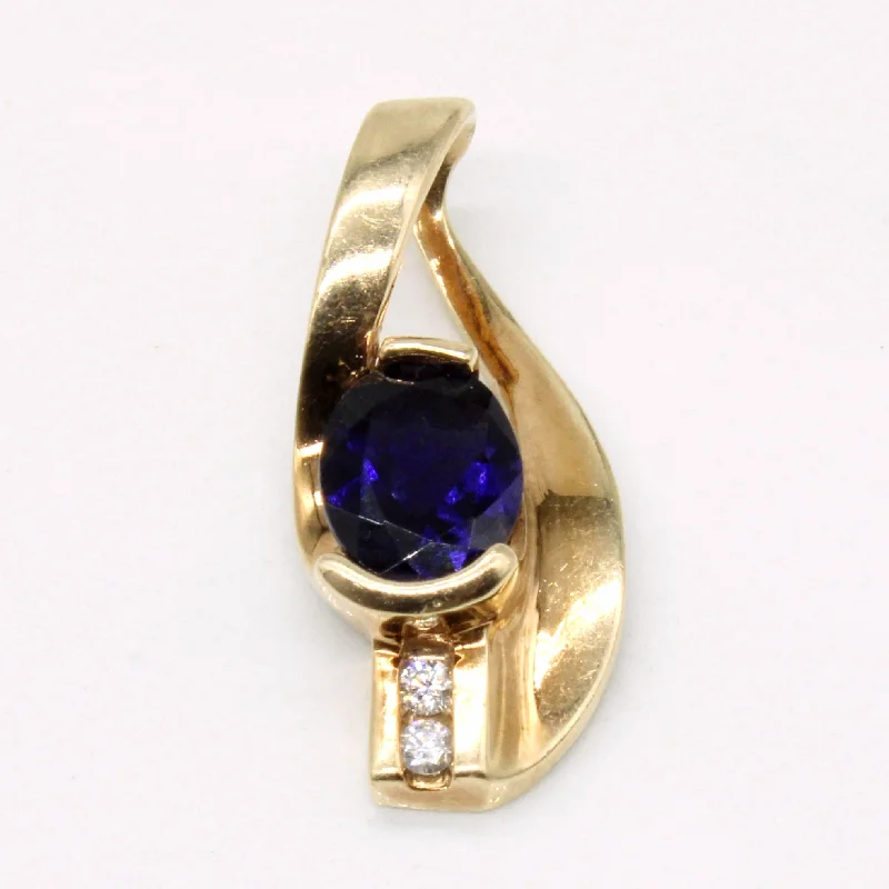 modern infinity signet ring Iolite & Diamond Pendant | 1.01ct, 0.04ctw |