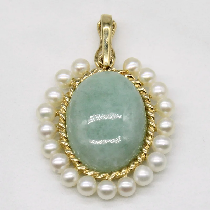 vintage pearl cluster earrings Jadeite & Peral Pendant | 11.50ct |