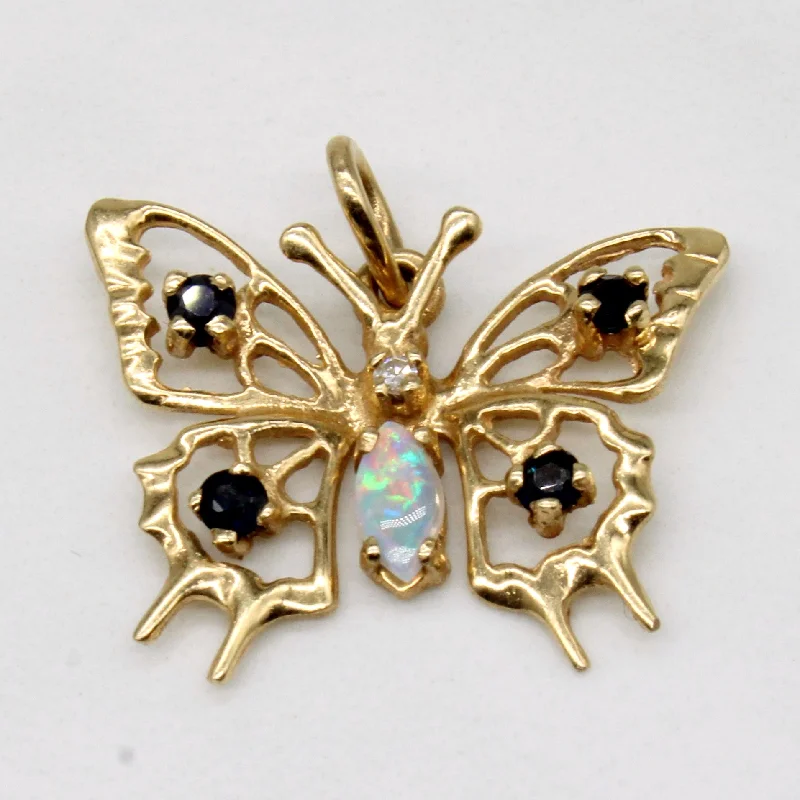braided wedding ring men Multi Gem Butterfly Charm | 0.37ctw |