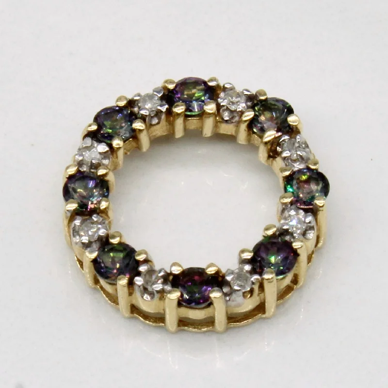 minimalist cuff bracelet adjustable Mystic Topaz & Diamond Wreath Pendant | 0.48ctw, 0.06ctw |