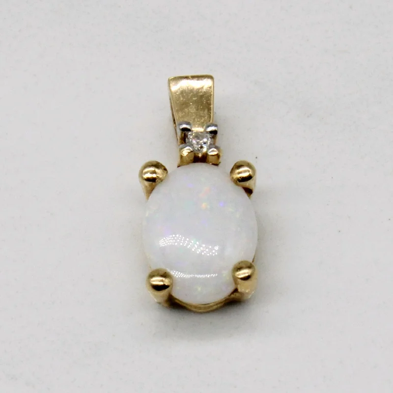 gemstone teardrop earrings Opal & Diamond Pendant | 0.55ct, 0.01ct |