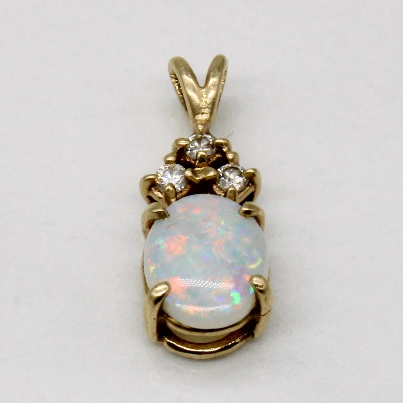 classic pearl choker necklace Opal & Diamond Pendant | 0.84ct, 0.09ctw |