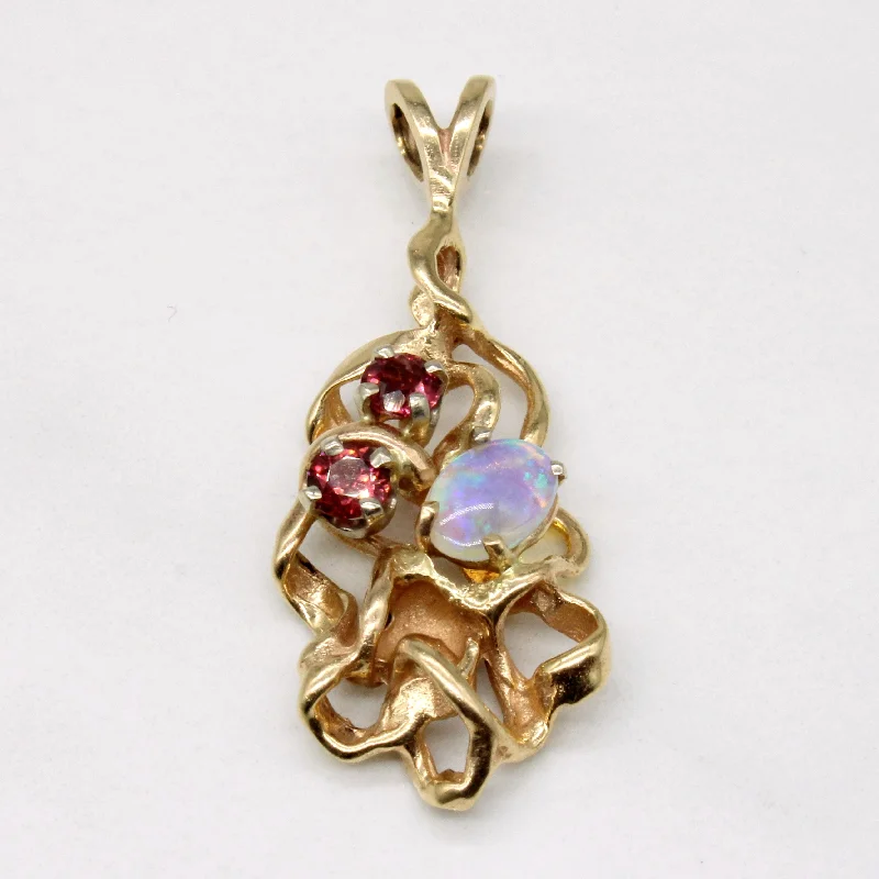men’s braided leather bracelet Opal & Garnet Pendant | 0.24ct, 0.22ctw |