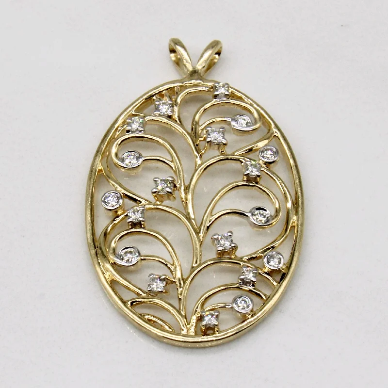 sterling silver lotus ring Ornate Diamond Pendant | 0.15ctw |