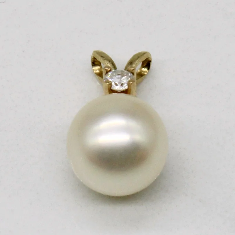 handcrafted beaded bracelet boho Pearl & Diamond Pendant | 0.05ct |