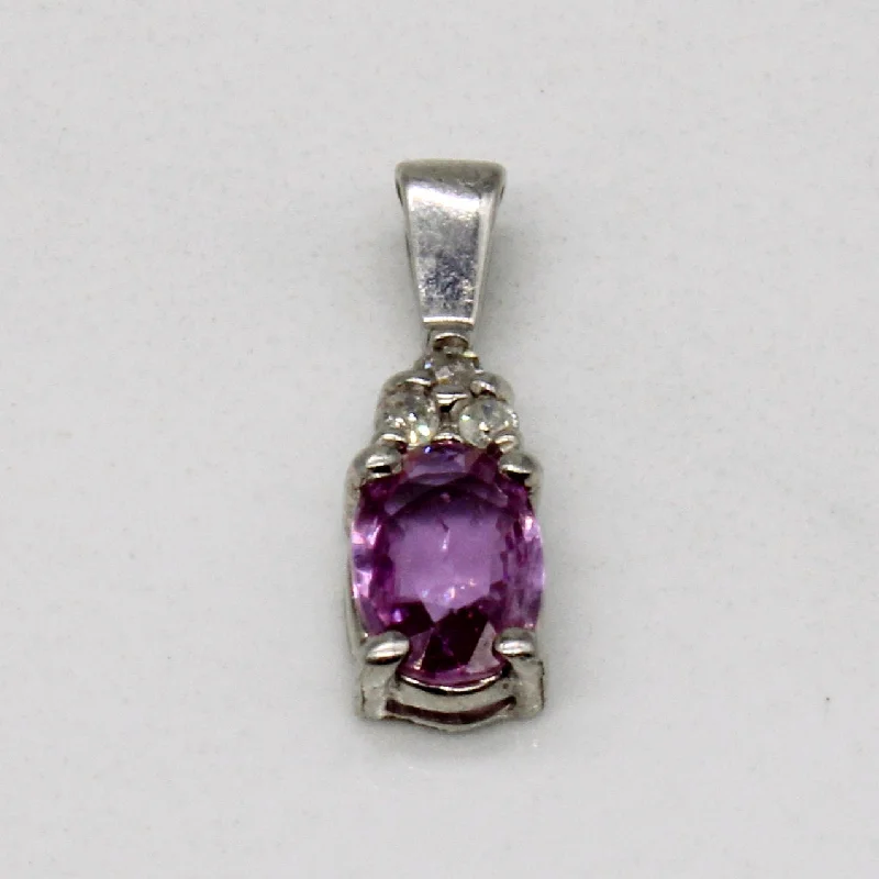 delicate chain necklace gold Pink Sapphire & Diamond Pendant | 0.32ct, 0.03ctw |