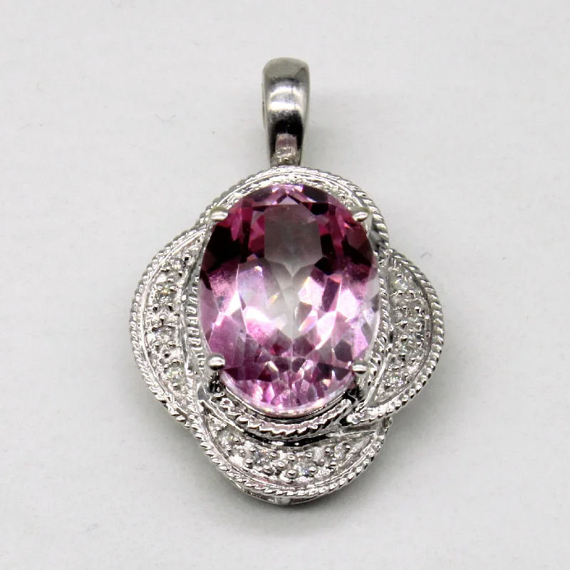 Pink Topaz & Diamond Pendant | 6.90ct, 0.05ctw |