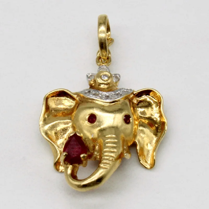 silver arrow pendant necklace Ruby & Diamond Elephant Pendant | 0.22ctw, 0.04ctw |