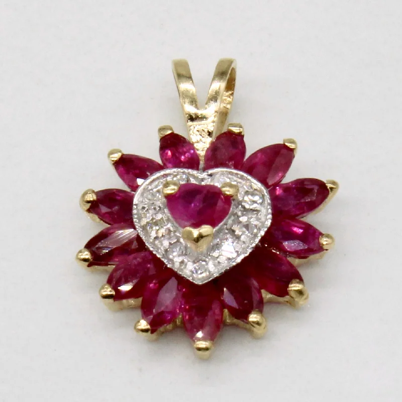 gold opal ring Ruby & Diamond Heart Pendant | 0.67ctw, 0.05ctw |