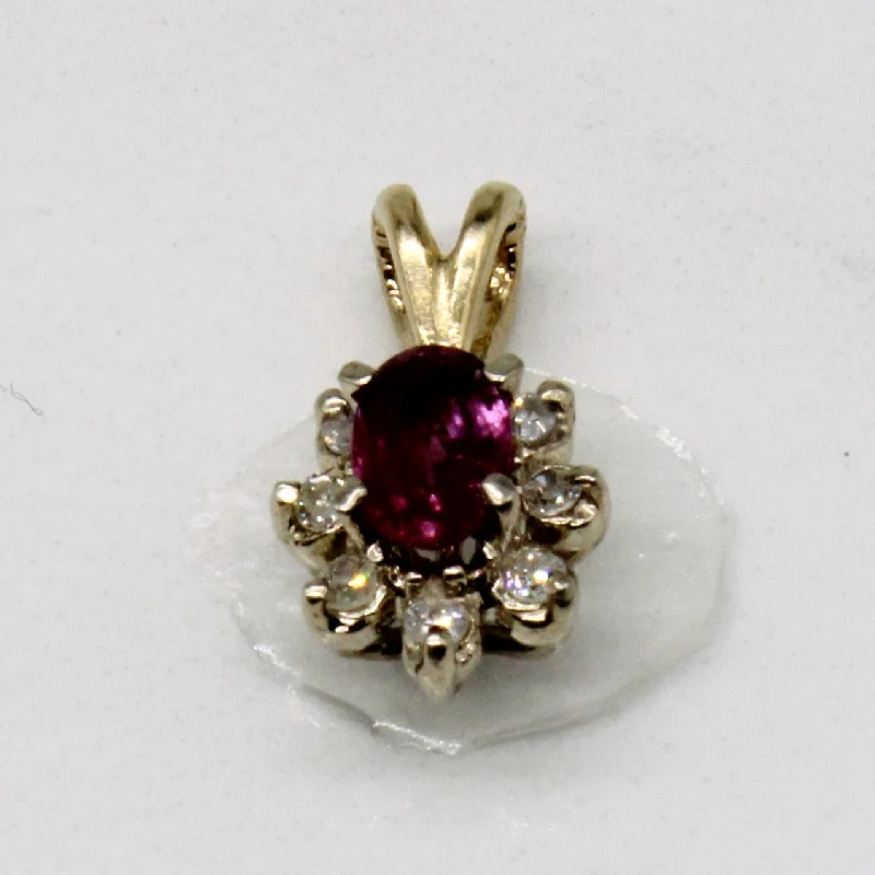 custom gold name necklace Ruby & Diamond Pendant | 0.20ct, 0.06ctw |