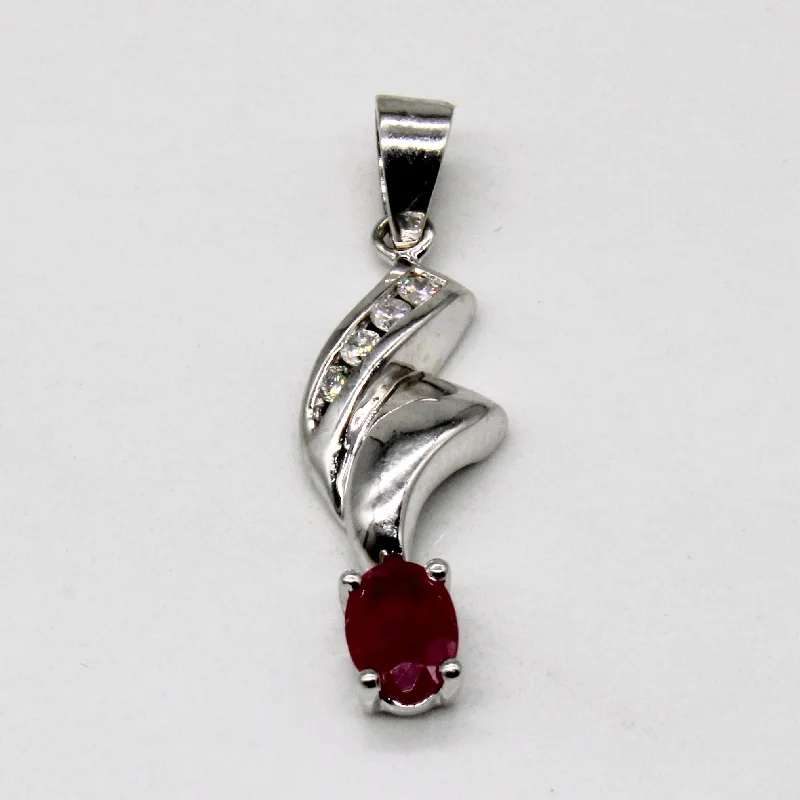 bold statement ring chunky Ruby & Diamond Pendant | 0.35ct, 0.07ctw |