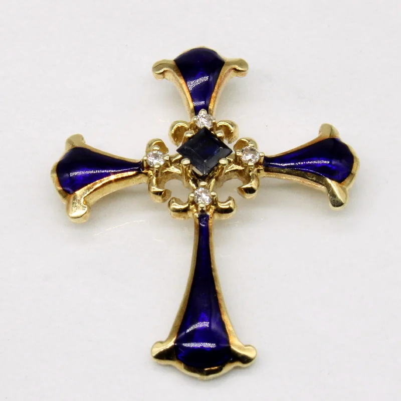 dainty gemstone choker necklace Sapphire & Diamond Enamel Cross Pendant | 0.16ct, 0.04ctw | dainty gemstone choker necklace Sapphire & Diamond Enamel Cross Pendant | 0.16ct, 0.04ctw |