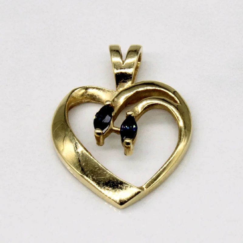 Sapphire Heart 14k Pendant | 0.15ctw |