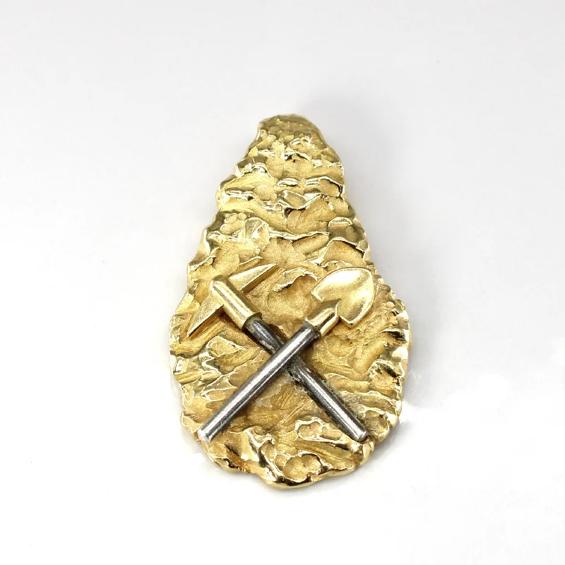 rose quartz bracelet healing Shovel and Axe Gold Heavy Pendant