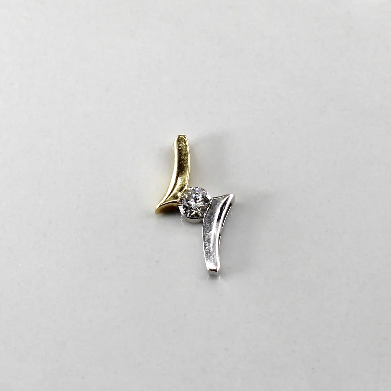 vintage-inspired pearl brooch Tension Set Solitaire Diamond Pendant | 0.22ct |