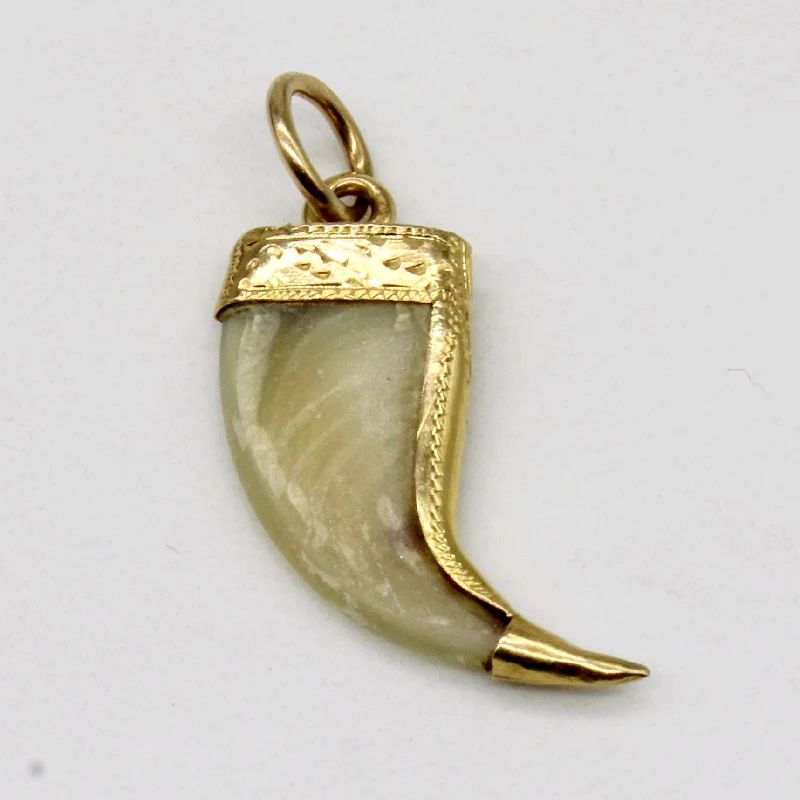minimalist threader earrings gold Tooth Charm