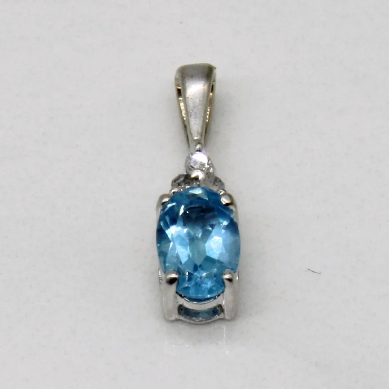 thin gold wedding band women Topaz & Diamond Pendant | 0.42ct, 0.02ctw |