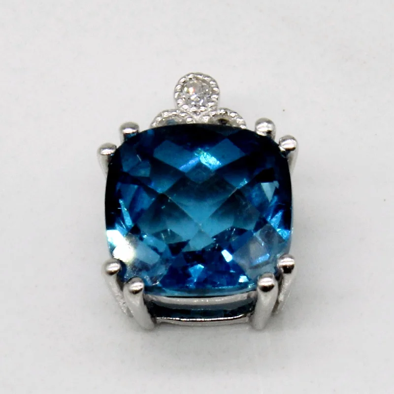 simple engraved wedding ring Topaz & Diamond Pendant | 2.50ct, 0.01ctw |