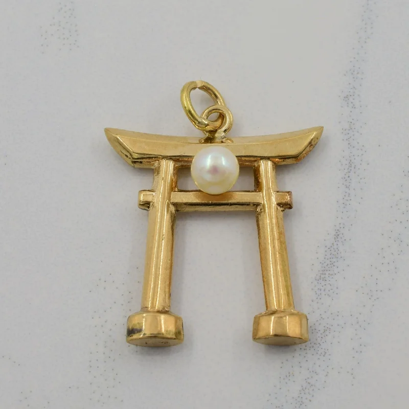 elegant pearl bridal set Torii Gate Pearl Charm | 0.32ct |