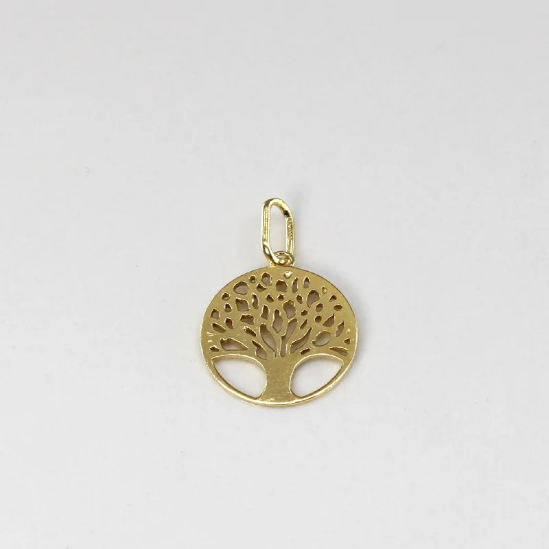 gold bar earrings minimalist Tree of Life Gold Charm