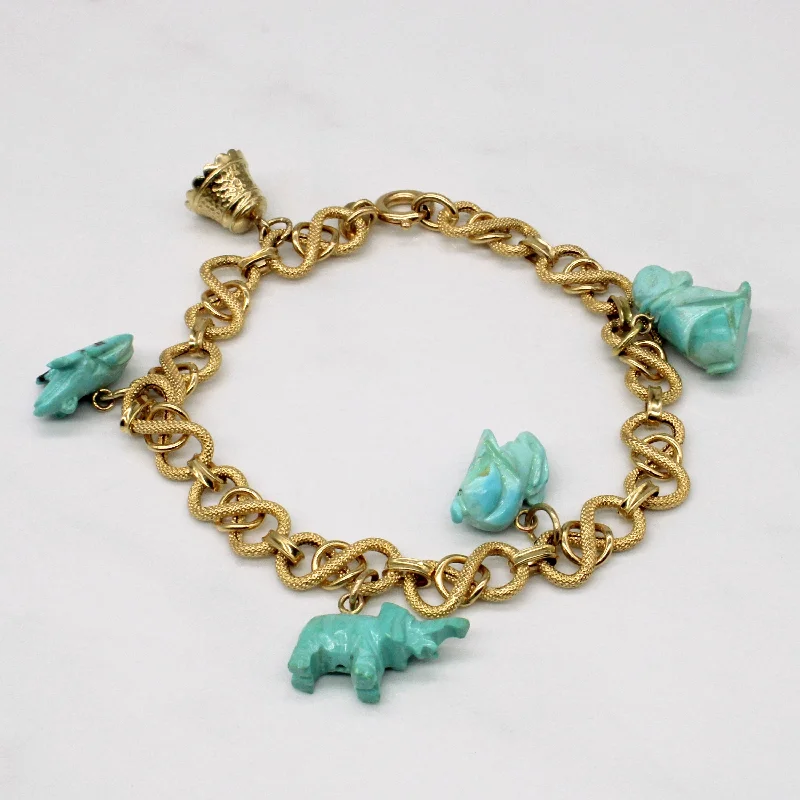 minimalist black pearl necklace Turquoise Animal Charm Bracelet | 10.00ctw | 8" |