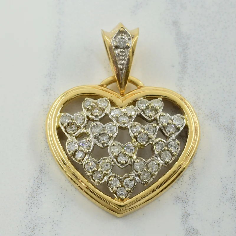 bold gothic skull necklace Two Tone Diamond Heart Pendant | 0.40ctw |