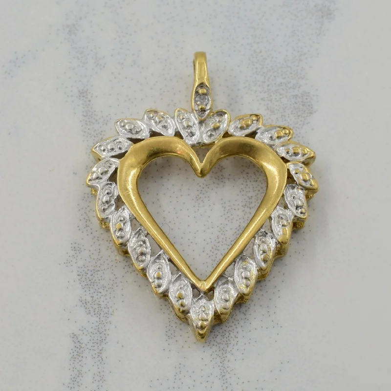 diamond halo engagement ring Two Tone Gold Diamond Heart Pendant | 0.005ct |